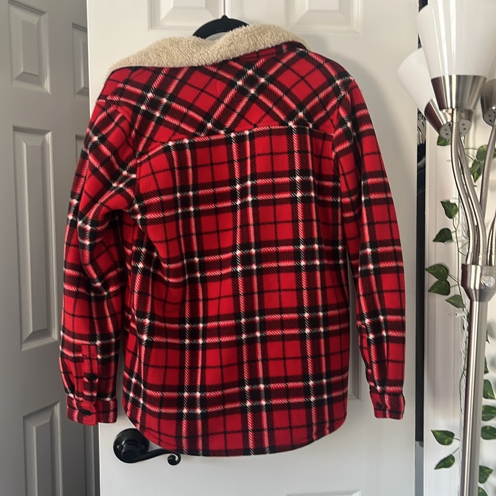 Soho Threads Plaid, Fur Lined, Button Down Jacket. - image 3